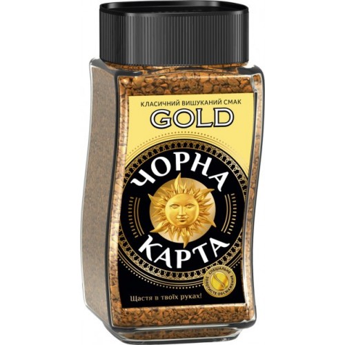 Растворимый кофе Черная карта Gold стекло 190 г