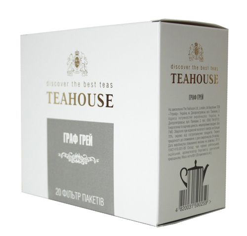 Черный чай Teahouse Граф Грей 20 пакетиков