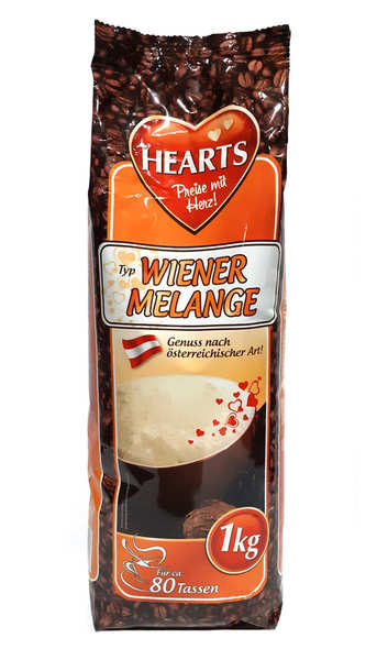 Капучино Hearts Wiener Melange 1 кг Опт от 10 шт