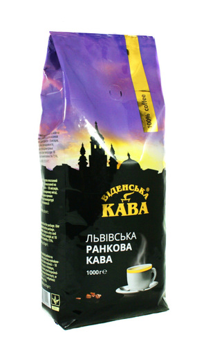 Кофе в зернах Віденська кава Львівська ранкова 1 кг